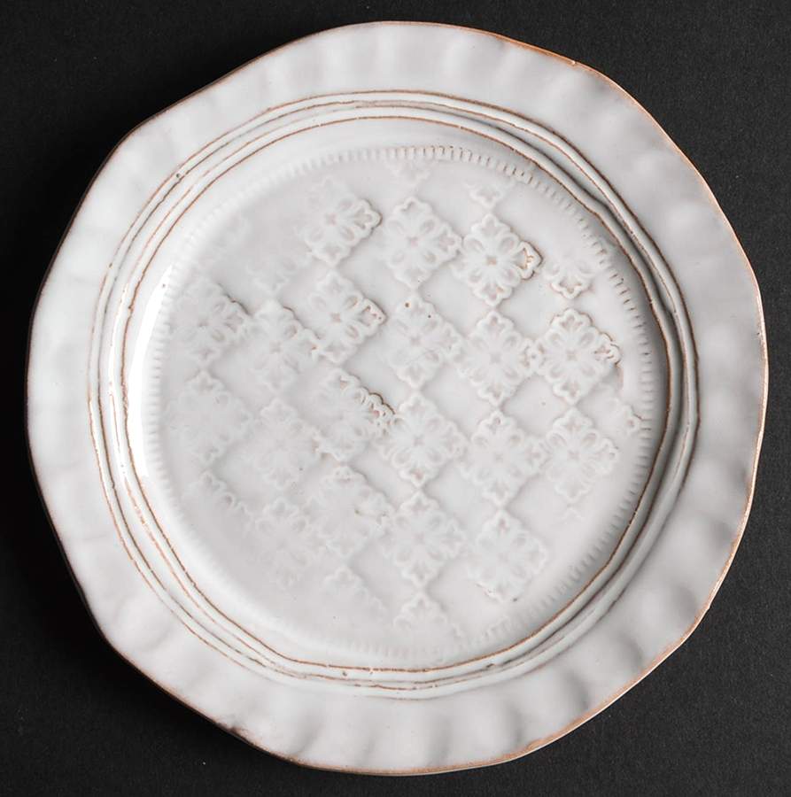 Bellezza White Canape Plate by Vietri (Italy)-1