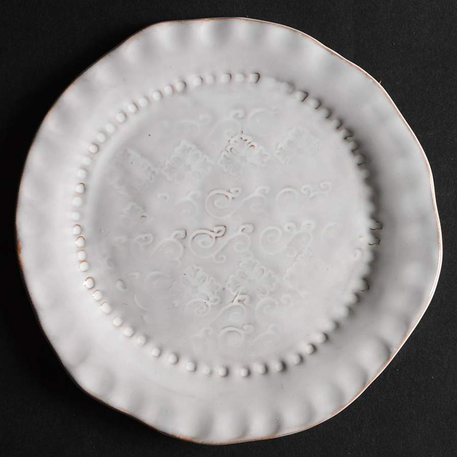 Bellezza White Canape Plate by Vietri (Italy)-1
