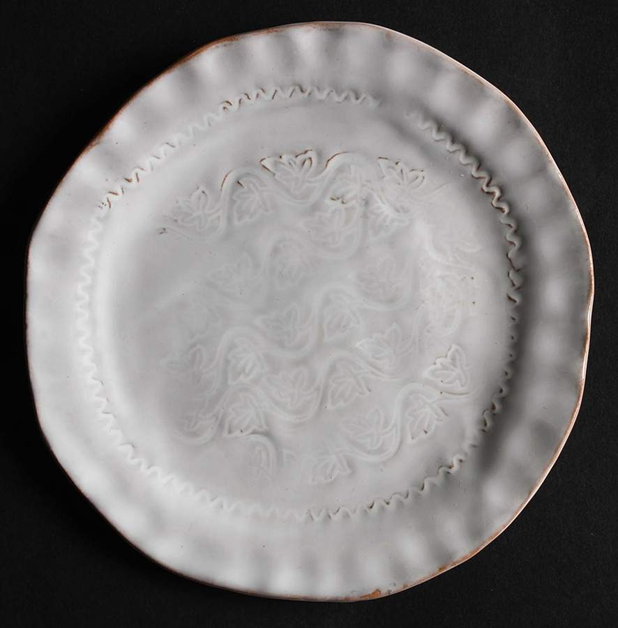 Bellezza White Canape Plate by Vietri (Italy)-1