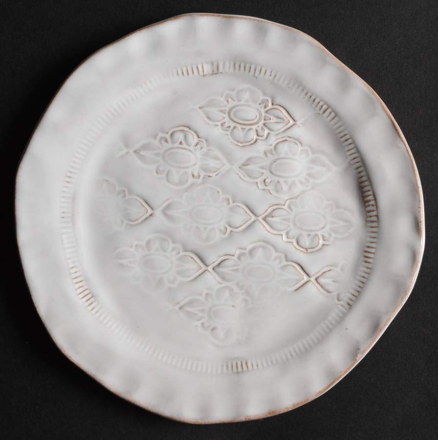 Bellezza White Canape Plate by Vietri (Italy)-1