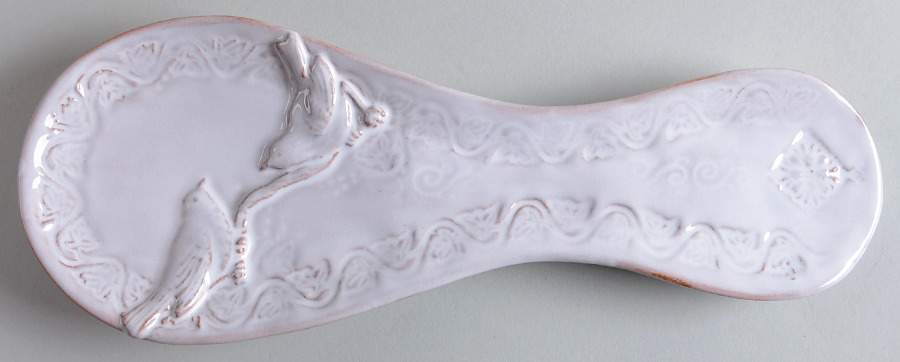 Bellezza White Spoon Rest/Holder (Holds 1 Spoon) by Vietri (Italy)-1