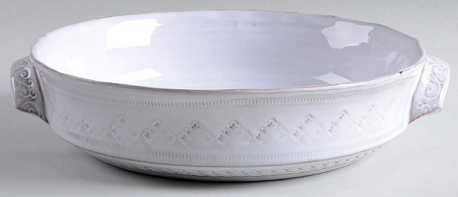 Bellezza White 9" Round Baker by Vietri (Italy)-1
