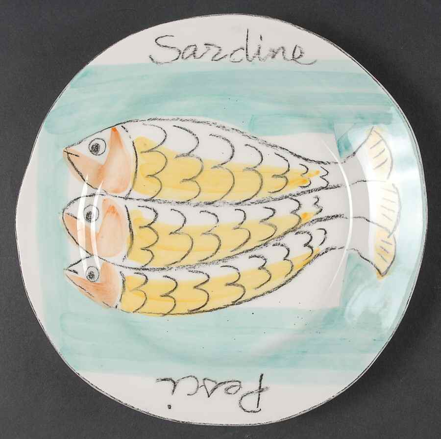 Capri Fish Salad Plate by Vietri (Italy)-1