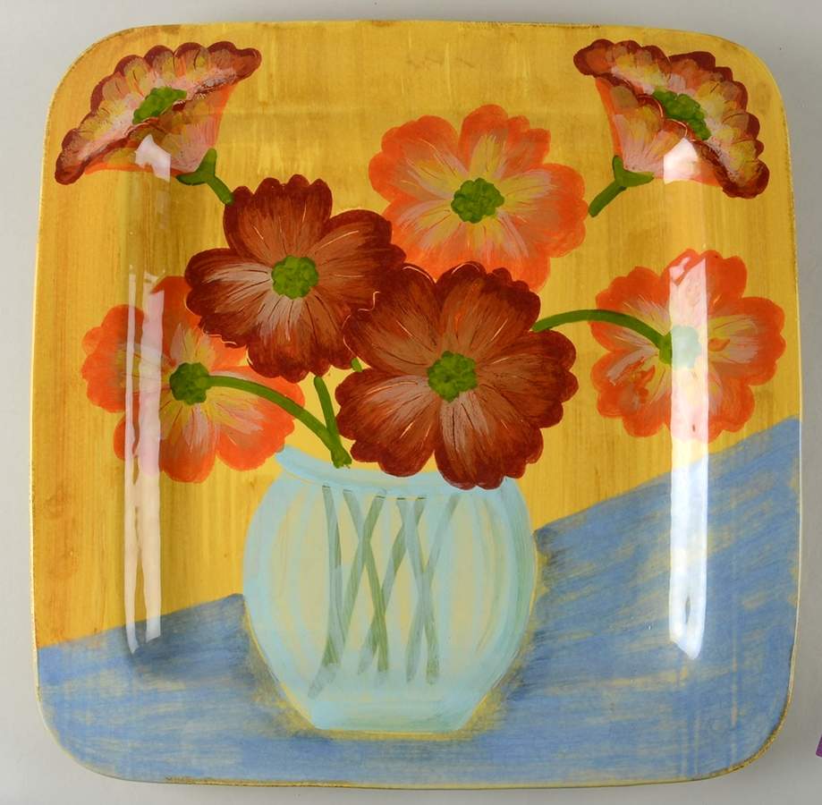 Poppy Square Service Plate (Charger) by Vietri (Italy)-1