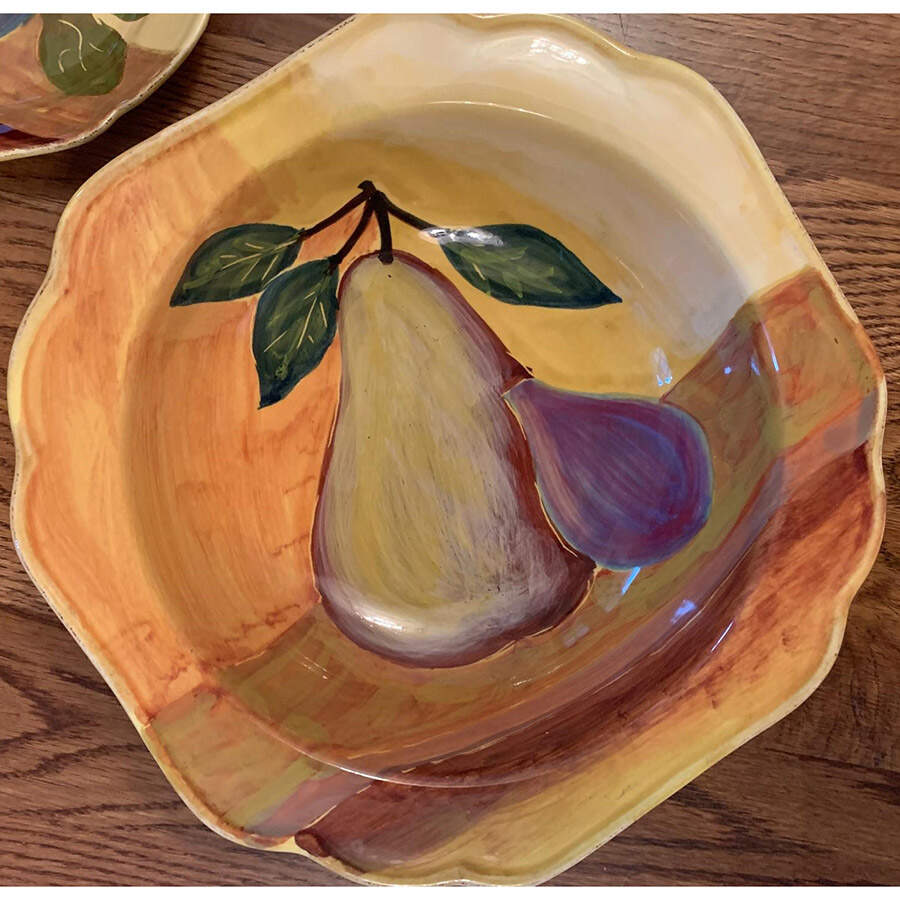 Tuscan Fruit 11" Round Vegetable Bowl by Vietri (Italy)-1