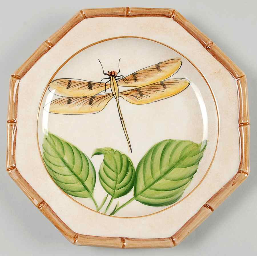 Bamboo Garden Salad Plate by Vietri (Italy)-1