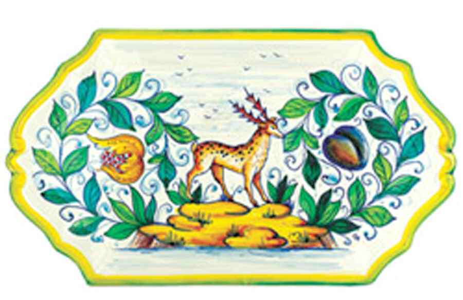 Unicorn & Stag Wall Plate by Vietri (Italy)-1