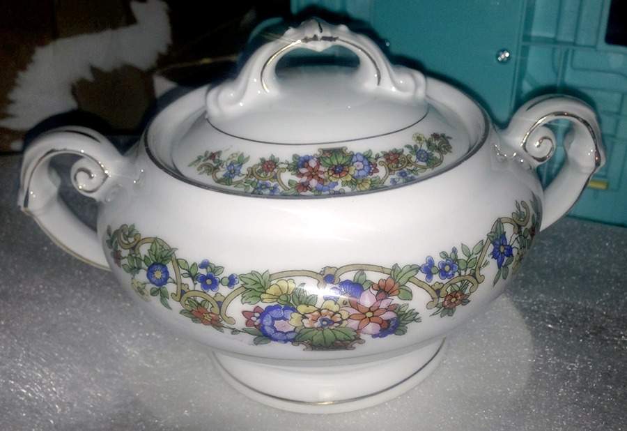 VIT329 Sugar Bowl & Lid by Victoria (Czech)-1