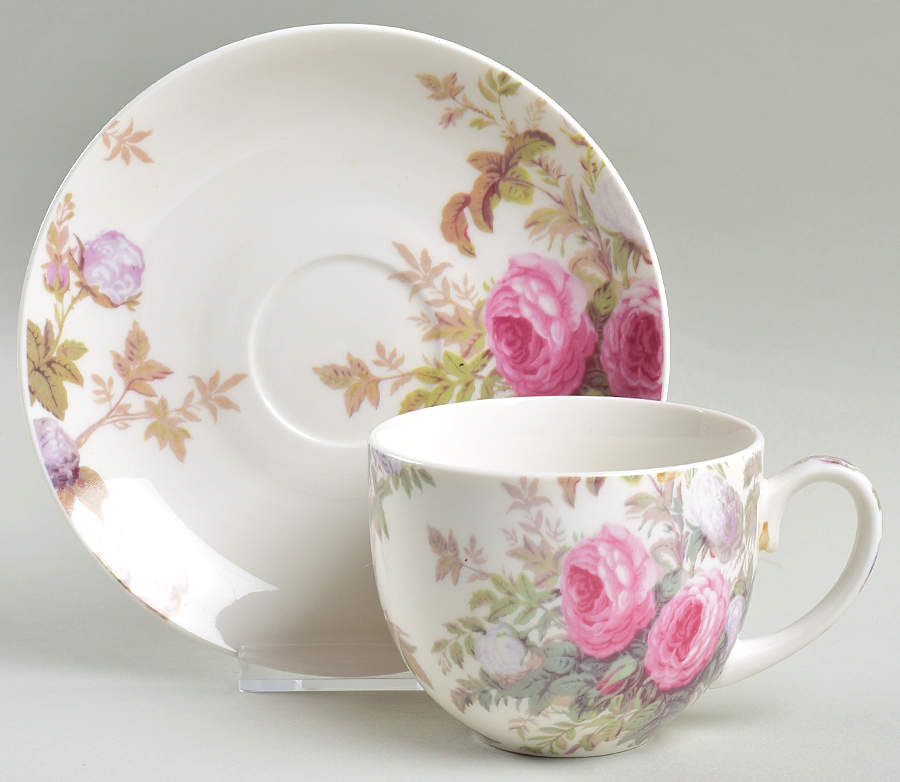Brompton Rose Flat Cup & Saucer Set by Victoria and Albert Museum-1