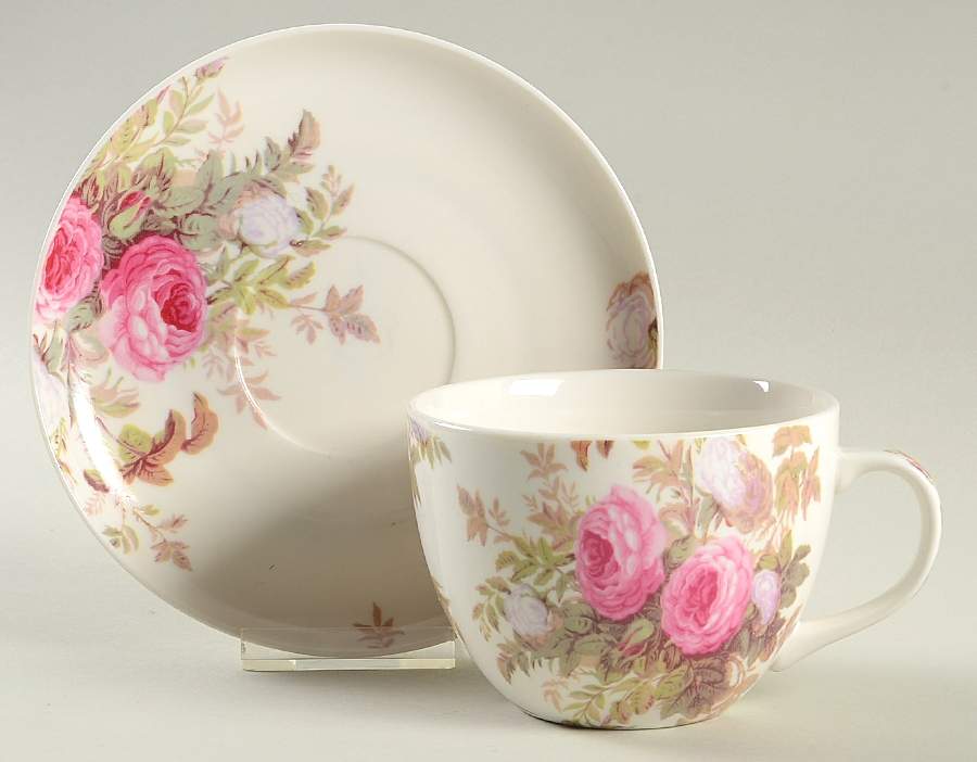 Brompton Rose Breakfast Cup & Saucer Set by Victoria and Albert Museum-1