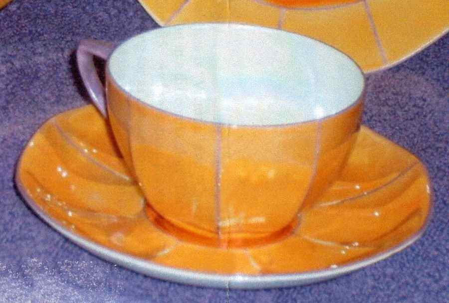 VIT335 Flat Cup & Saucer Set by Victoria (Czech)-1