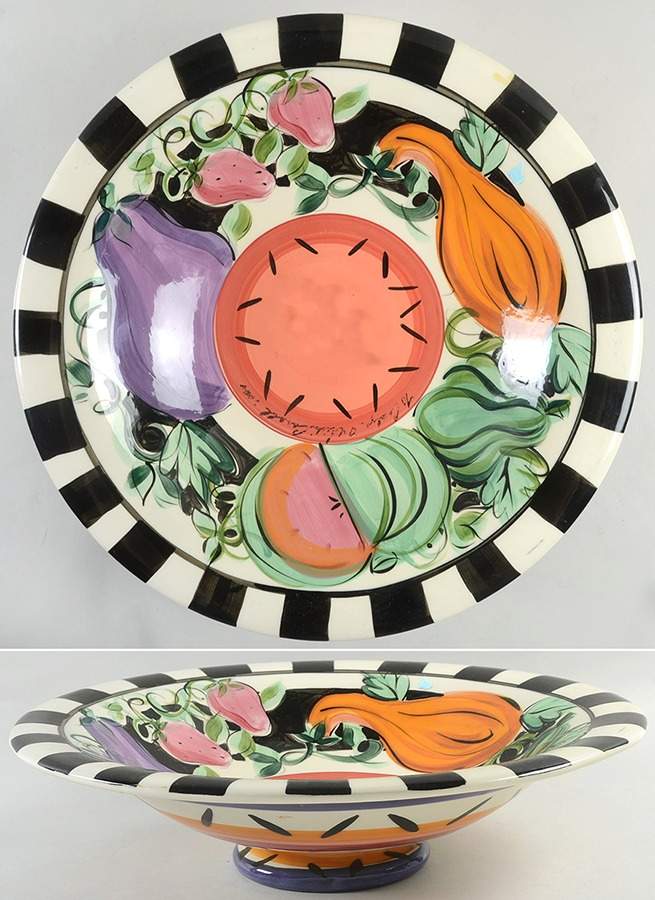 Bon Appetite 15" Fotted Bowl by Vicki Carroll Studio-1