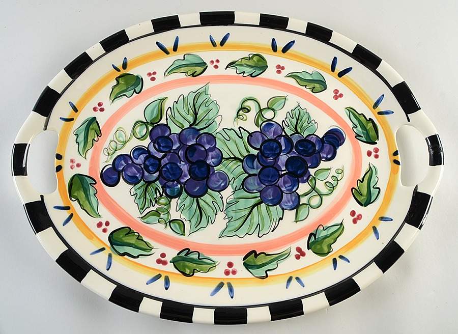 Bon Appetite 20" Oval Handled Serving Platter by Vicki Carroll Studio-1