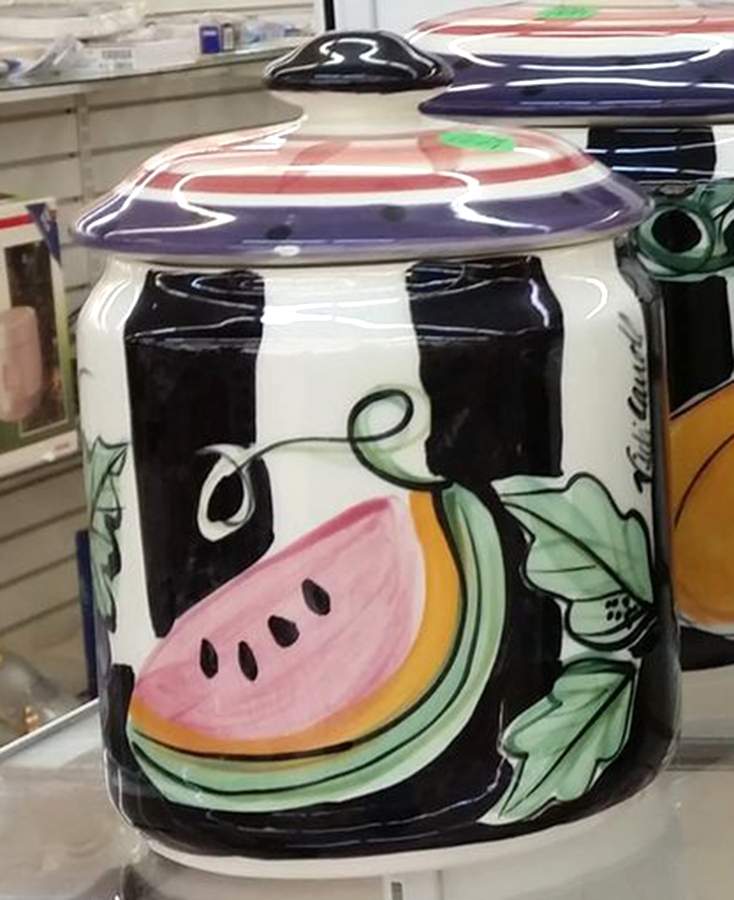 Bon Appetite Large Canister & Lid by Vicki Carroll Studio-1