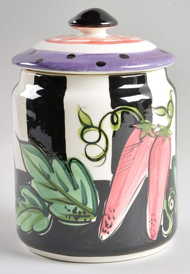 Bon Appetite Small Canister & Lid by Vicki Carroll Studio-1