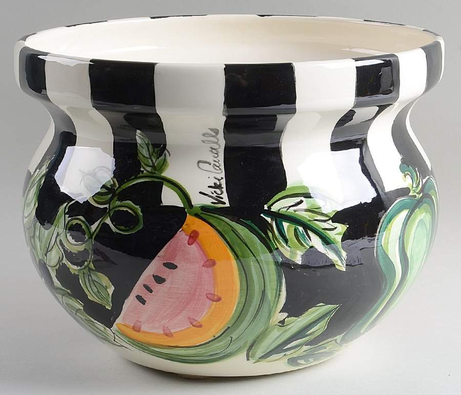 Bon Appetite Large Round Planter by Vicki Carroll Studio-1