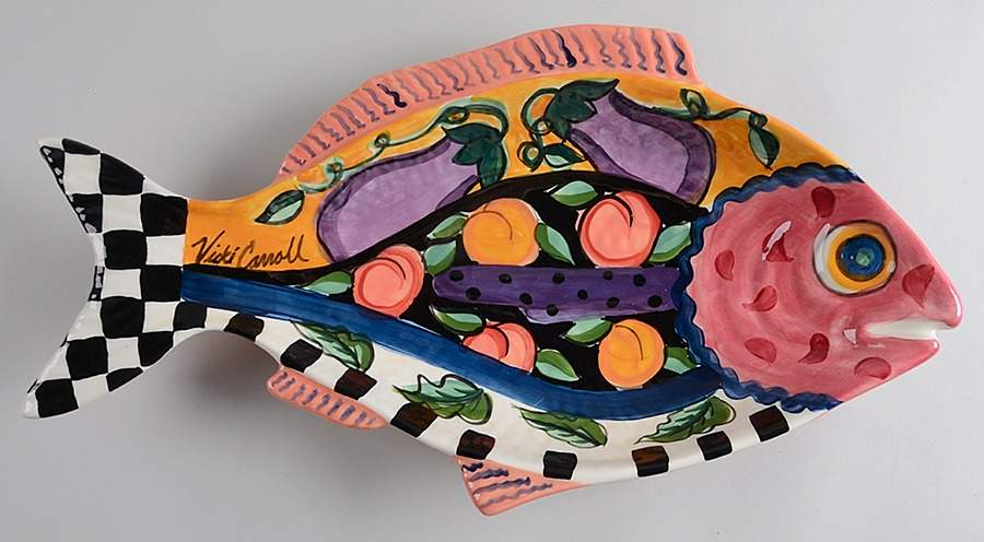 Bon Appetite 21" Fish Shaped Platter by Vicki Carroll Studio-1
