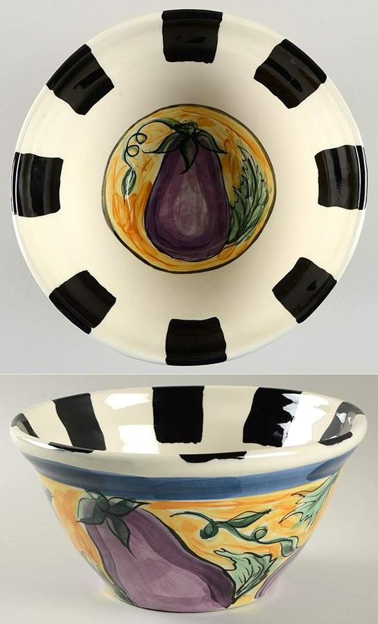 Bon Appetite 10" Large Salad Serving Bowl by Vicki Carroll Studio-1