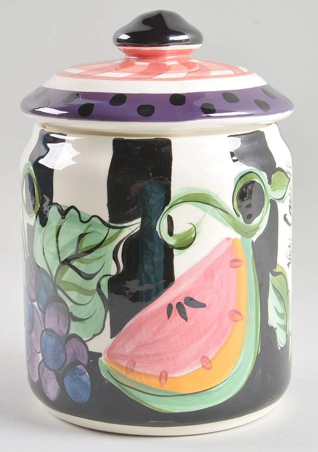 Bon Appetite Medium Canister & Lid by Vicki Carroll Studio-1