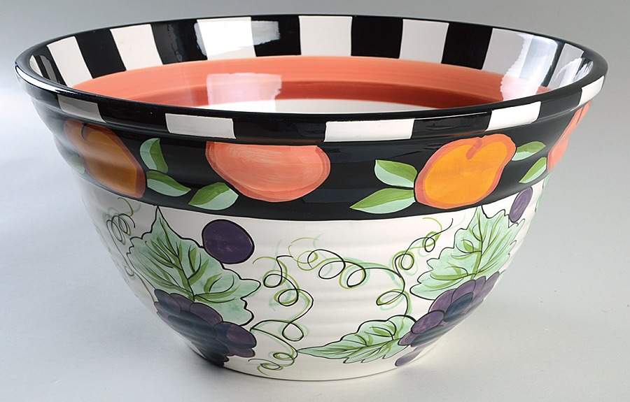 Bon Appetite 13" Large Salad Serving Bowl by Vicki Carroll Studio-1