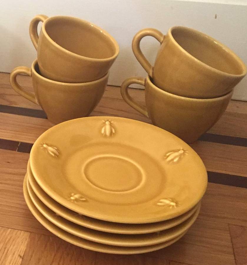 Cigale Orange Flat Cup & Saucer Set by Varages-1