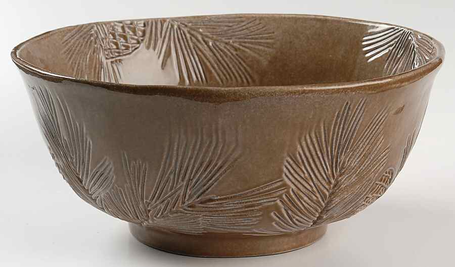 Pineta Acorn Brown 10" Round Serving Bowl by Vietri (Italy)-1