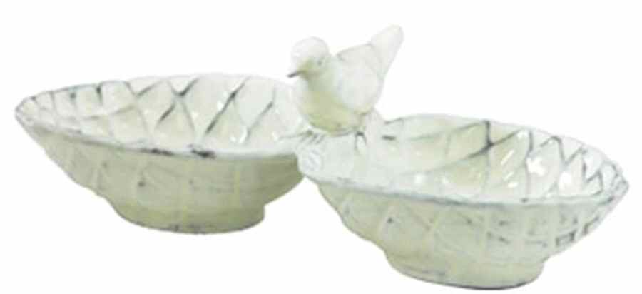 Pineta Winter White 2 Part Figural Server by Vietri (Italy)-1