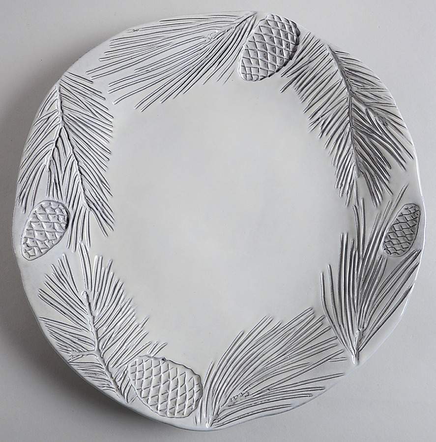 Pineta Winter White Dinner Plate by Vietri (Italy)-1