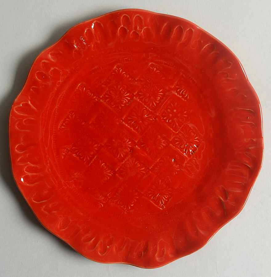 Bellezza Tomato Red Salad Plate by Vietri (Italy)-1