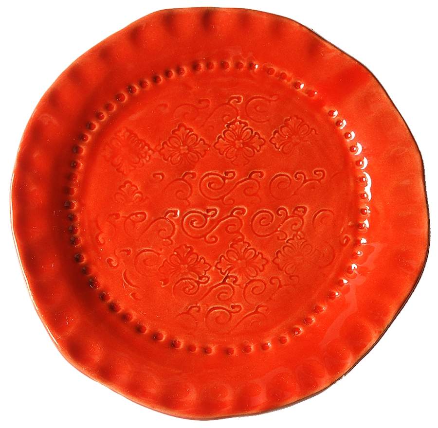 Bellezza Tomato Red Canape Plate by Vietri (Italy)-1
