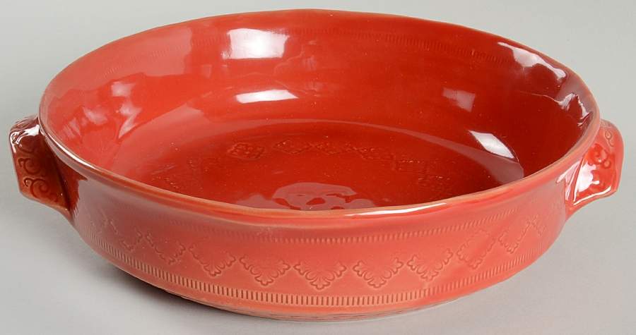 Bellezza Tomato Red 9" Round Baker by Vietri (Italy)-1