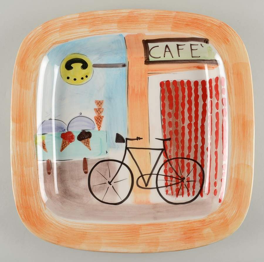 City Scenes 15" Square Serving Platter by Vietri (Italy)-1