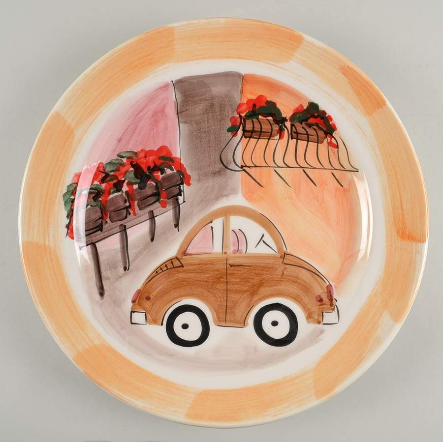 City Scenes 13" Chop Plate (Round Platter) by Vietri (Italy)-1