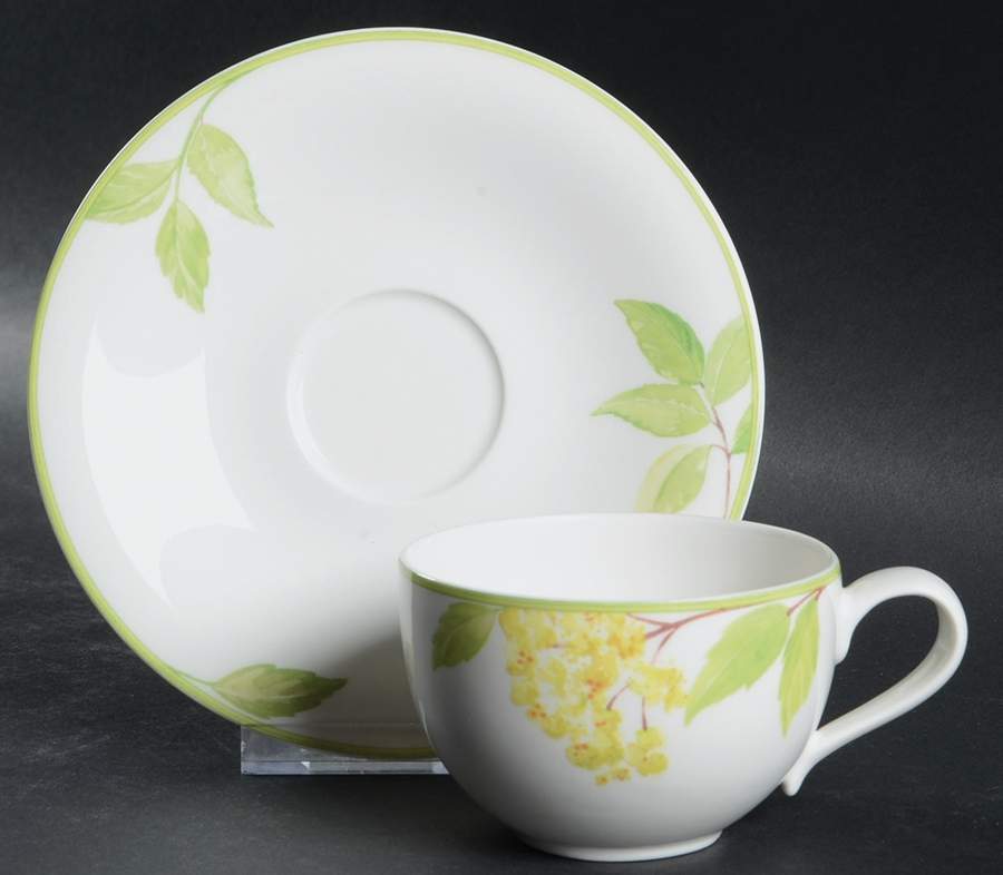 Green Garland Flat Cup & Saucer Set by Villeroy & Boch-1