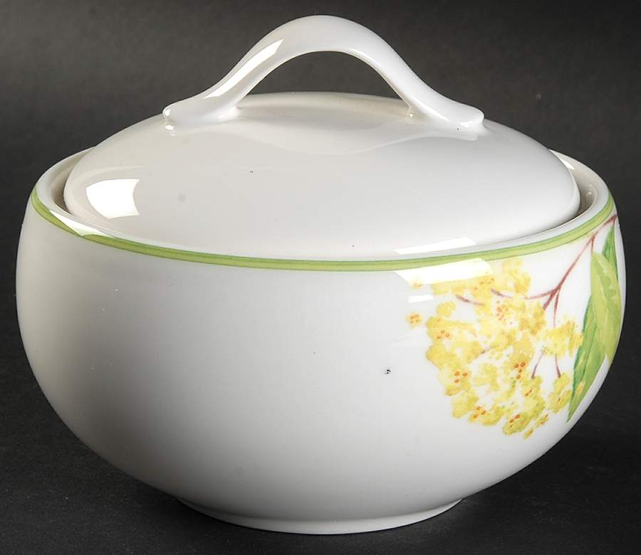 Green Garland Sugar Bowl & Lid by Villeroy & Boch-1