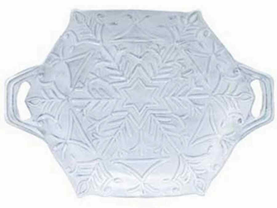 Snowflake 18" Hexagonal Platter by Vietri (Italy)-1