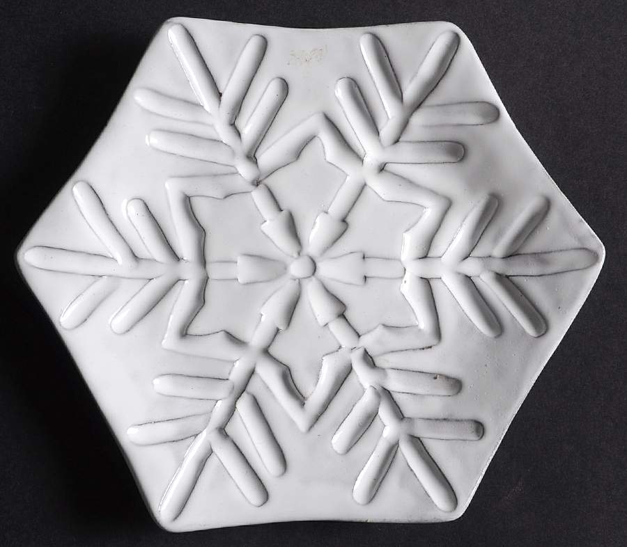 Snowflake Canape Plate by Vietri (Italy)-1