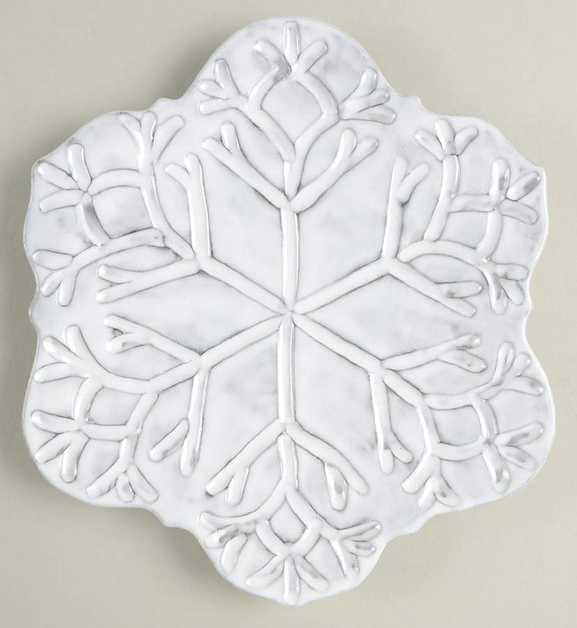 Snowflake Salad Plate by Vietri (Italy)-1