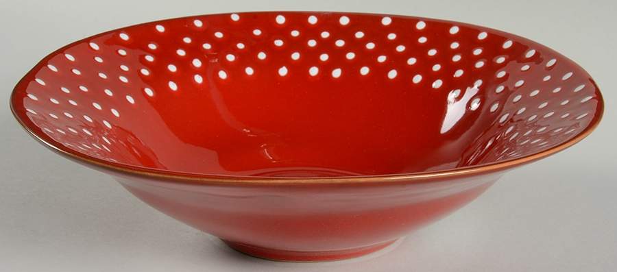 Rosso Vecchio Dot 10" Round Serving Bowl by Vietri (Italy)-1