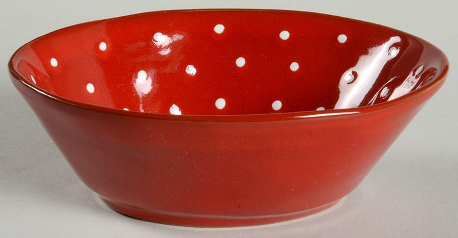 Rosso Vecchio Dot 6" Oval All Purpose Bowl by Vietri (Italy)-1