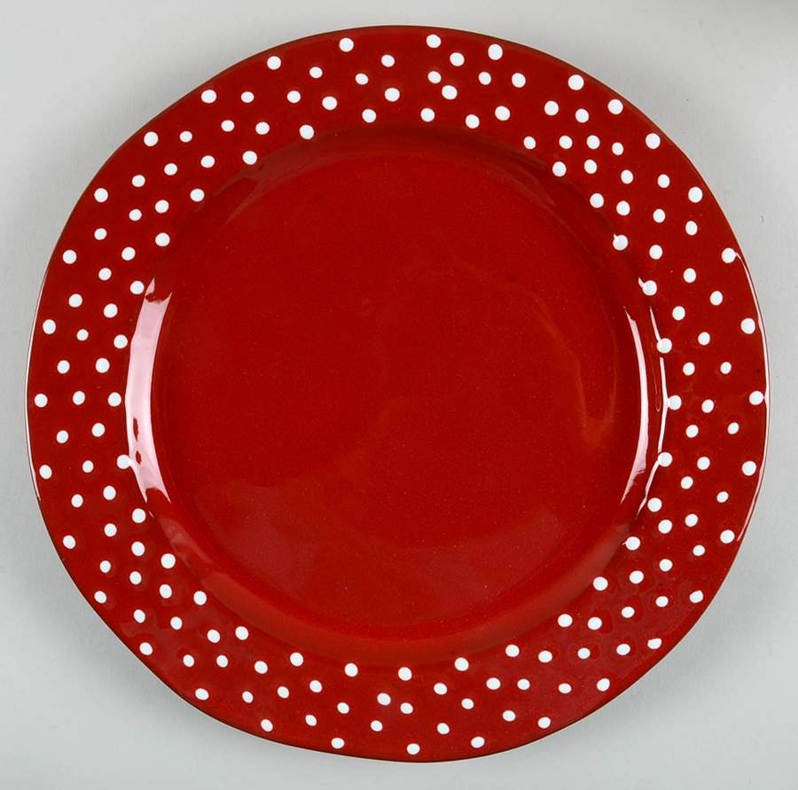 Rosso Vecchio Dot Service Plate (Charger) by Vietri (Italy)-1