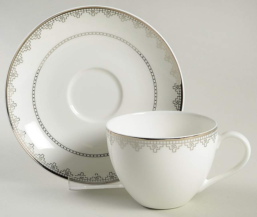White Lace Flat Cup & Saucer Set by Villeroy & Boch-1