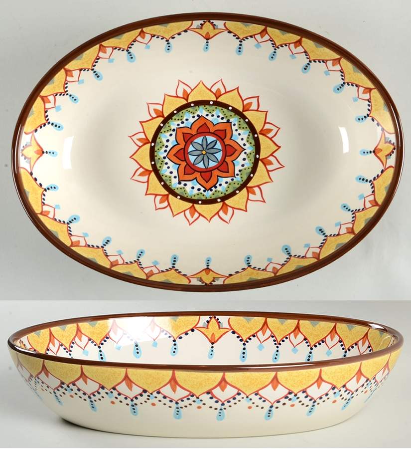Catalina 14" Oval Vegetable Bowl by Vida By Eva Mendes-1