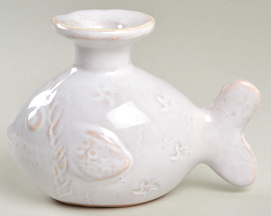 Bellezza Fish White Small Candlestick by Vietri (Italy)-1