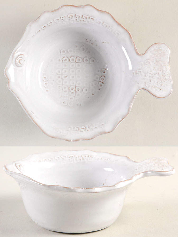 Bellezza Fish White Condiment Bowl by Vietri (Italy)-1