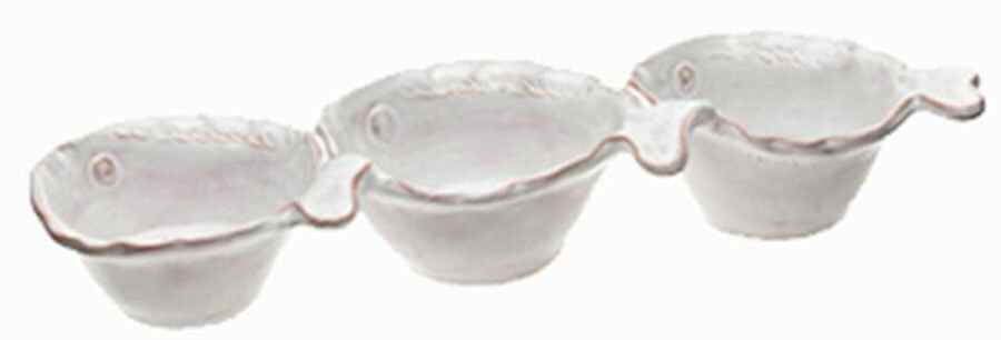 Bellezza Fish White 3 Section Server by Vietri (Italy)-1