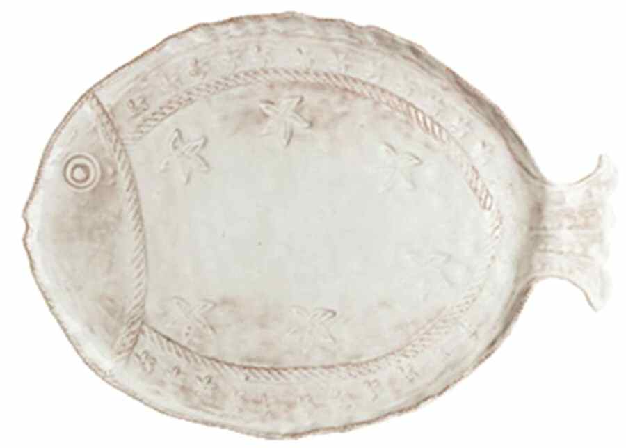 Bellezza Fish White 19" Chop Plate (Round Platter) by Vietri (Italy)-1