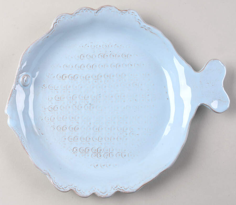 Bellezza Fish Sky Blue Salad Plate by Vietri (Italy)-1