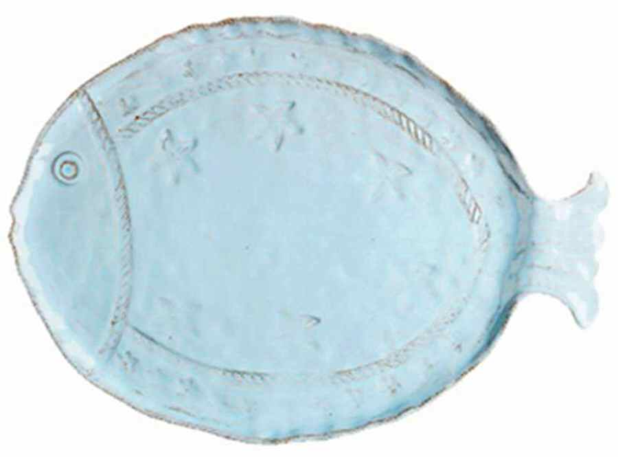 Bellezza Fish Sky Blue 19" Chop Plate (Round Platter) by Vietri (Italy)-1