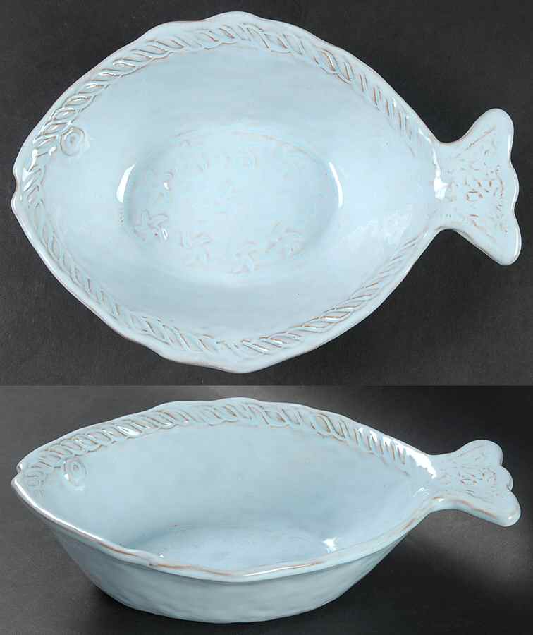 Bellezza Fish Sky Blue Soup/Cereal Bowl by Vietri (Italy)-1